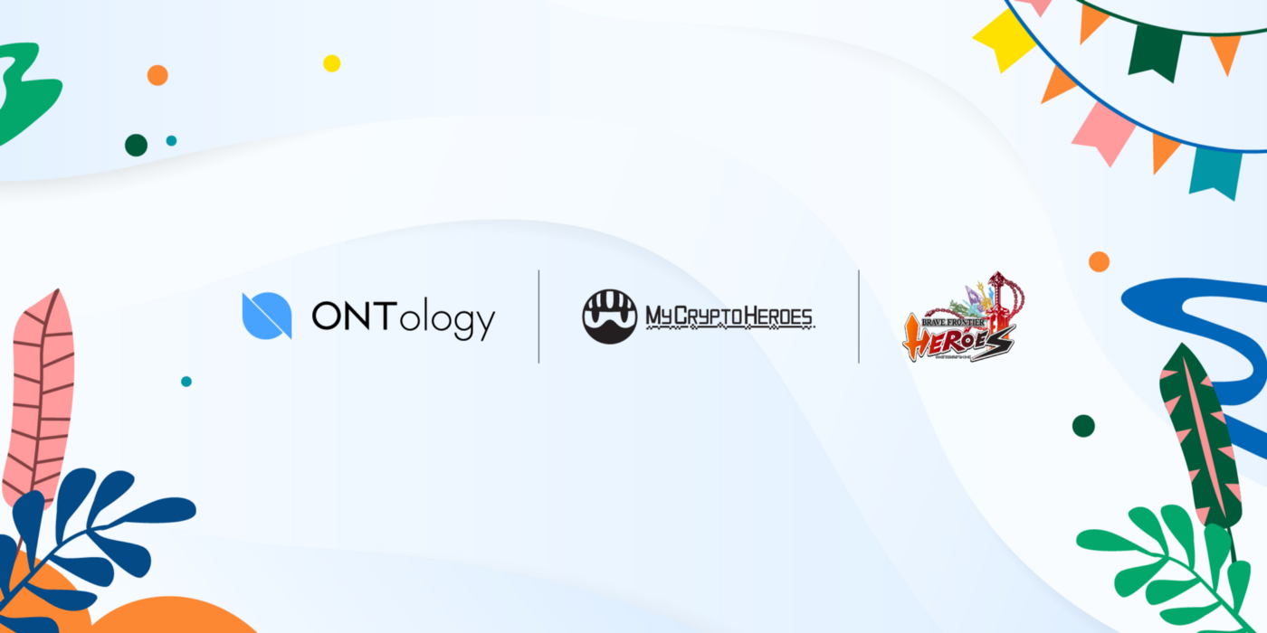 logo Ontology và My Crypto Heroes với Brave Frontier Heroes