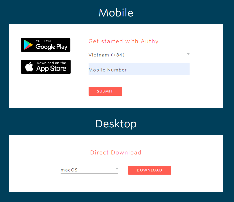 Giao diện download Authy.