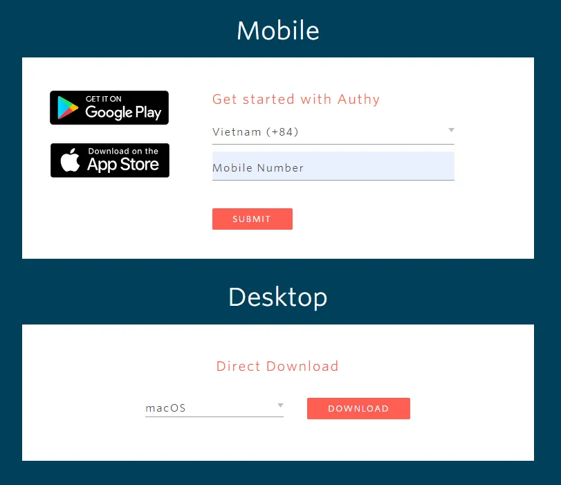 Giao diện download Authy.