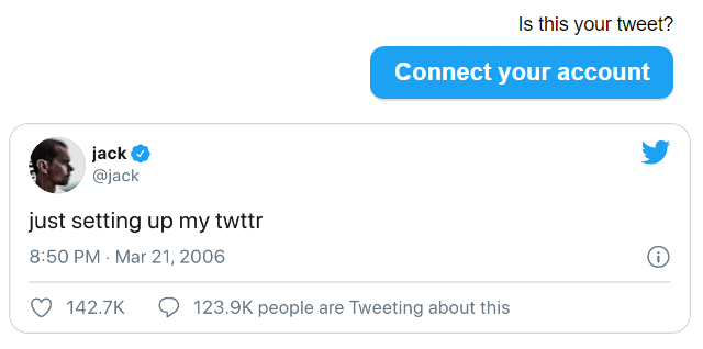 Dòng tweet đầu tiên của Jack Dorsey