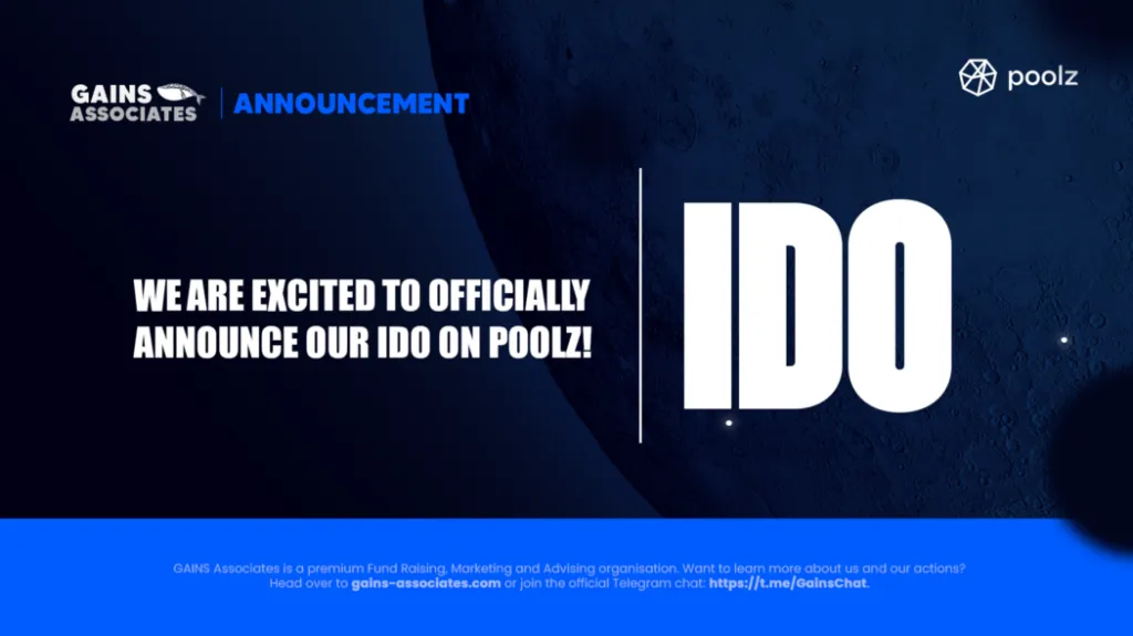 sự kiện Gains token IDO trên Poolz Finance