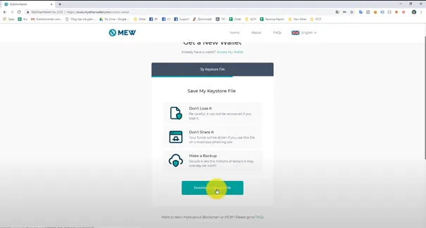 Hướng dẫn tạo ví myetherwallet