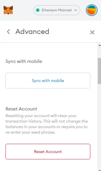 Đồng bộ ví Metamask trên Extention với Mobile.