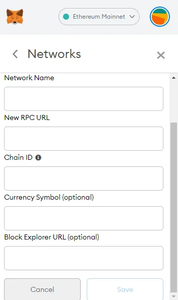 Kết nới với network BSC trên Metamask.