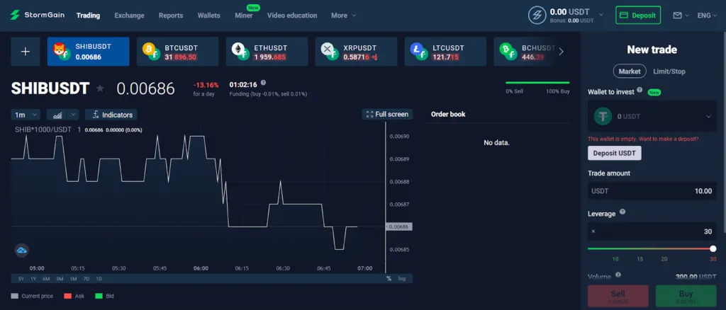 hướng dẫn mua Shiba coin trên Stormgain