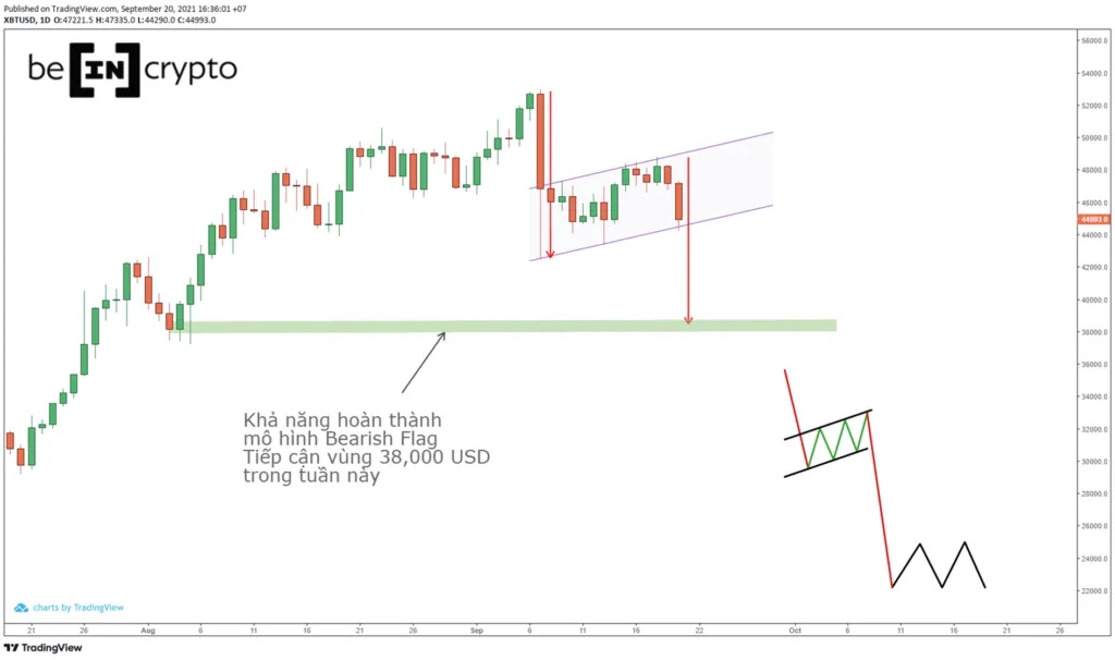 Quan sát mô hình giá Bitcoin trong khung D1. 