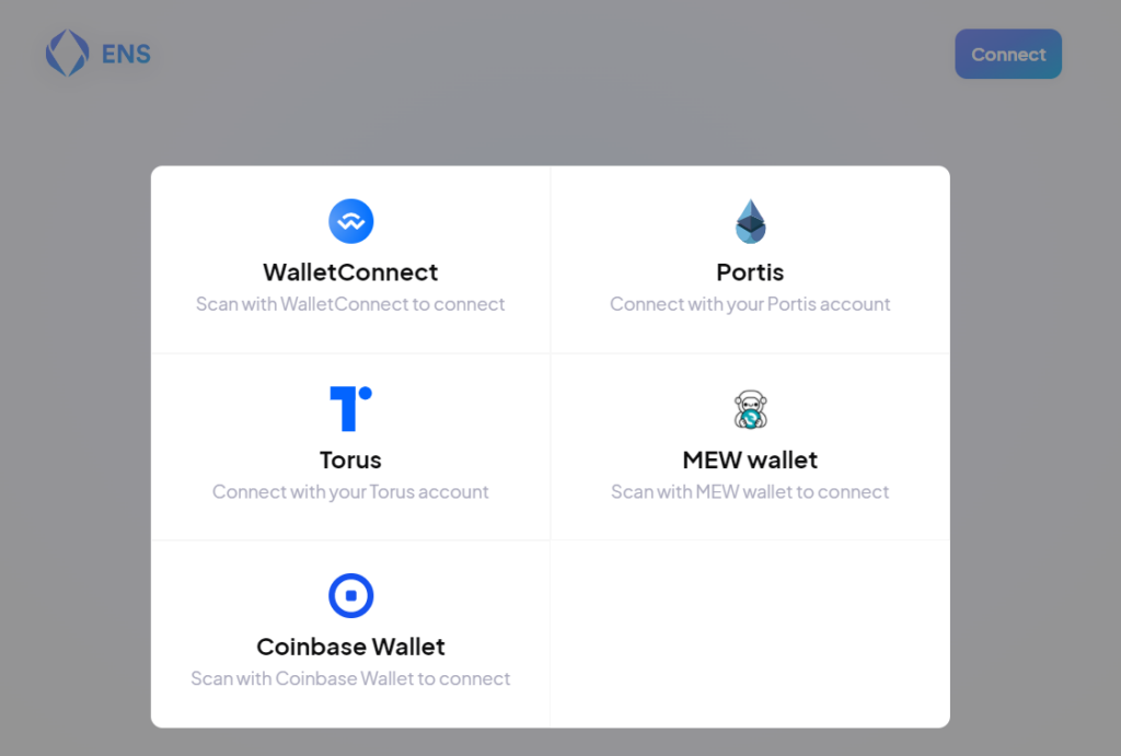 Một số ví hỗ trợ để claim ENS token.