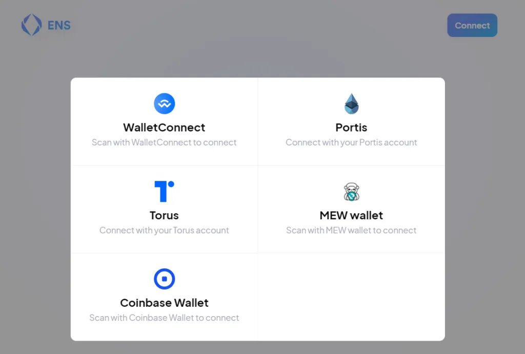 Một số ví hỗ trợ để claim ENS token.