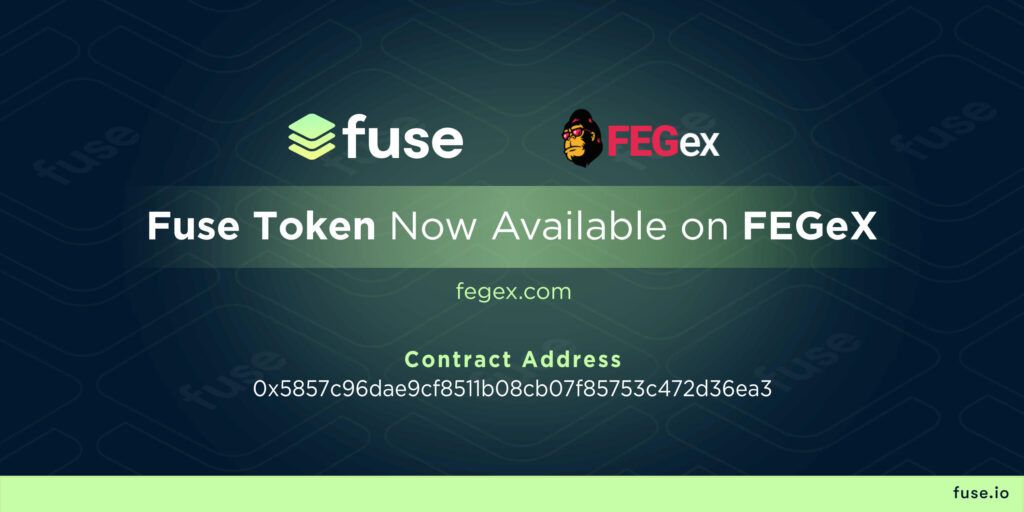 Fuse Network (DeFi) chính thức niêm yết token gốc của mình, FUSE trên FEGex