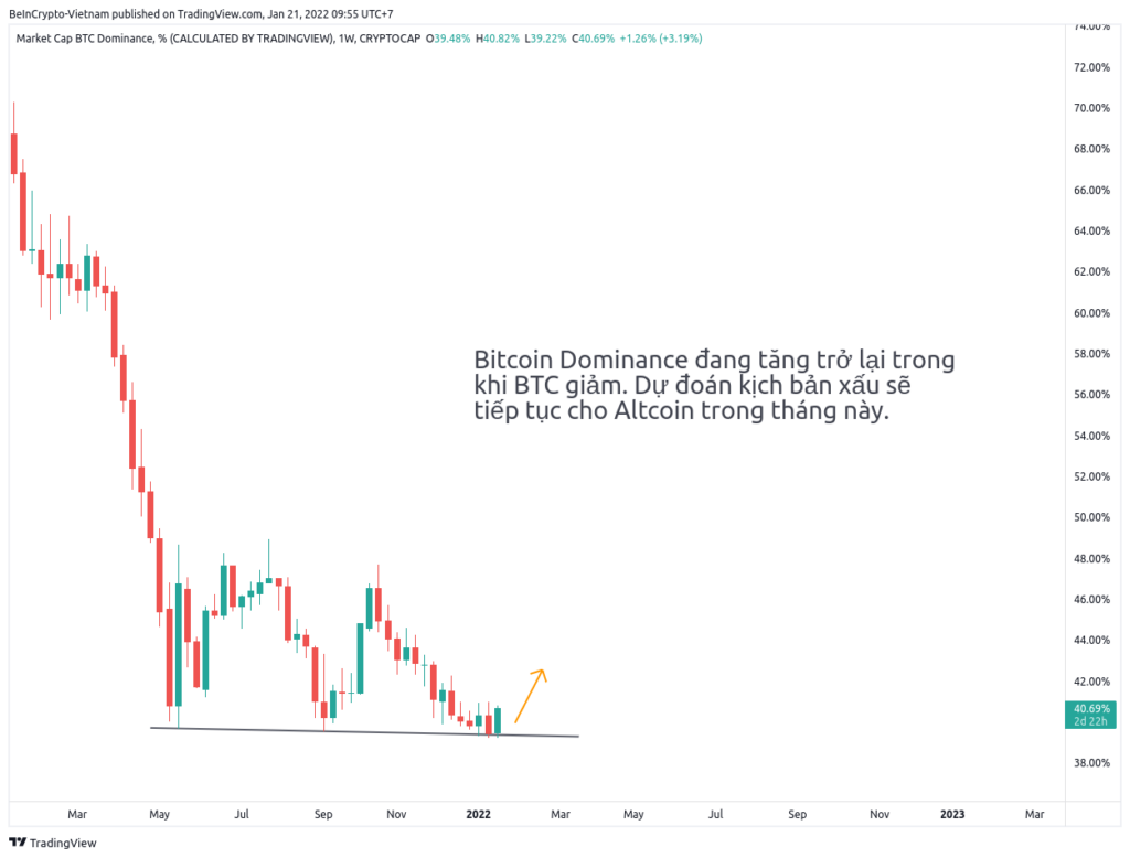 Quan sát biến động của Bitcoin Dominance (BTC.D)