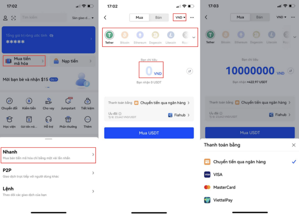 Cách mua Crypto trên OKX