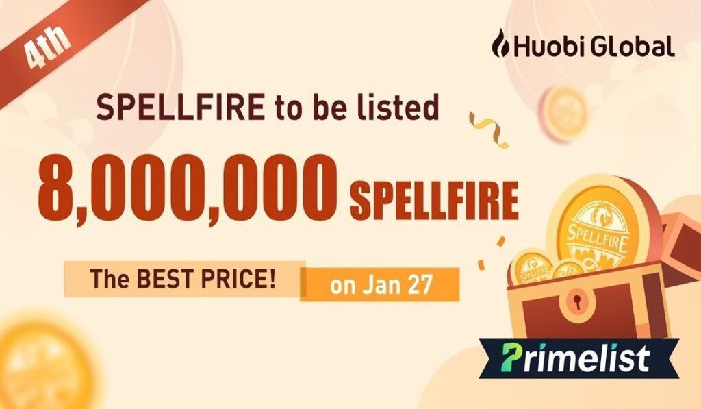 Spellfire niêm yết trên Huobi Primelist vào 27/1