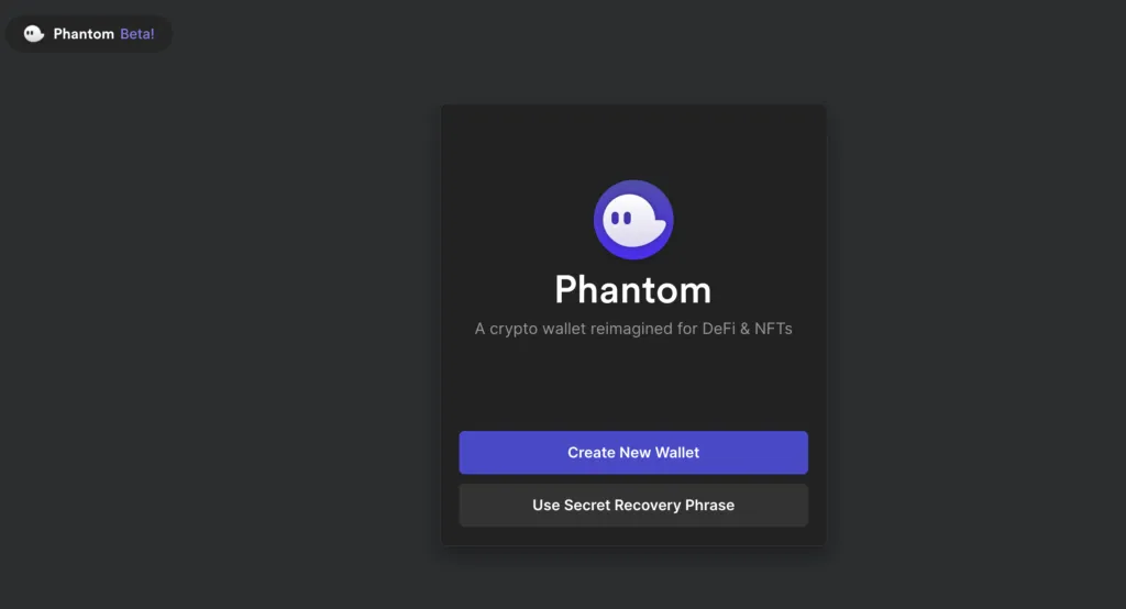 Giao diện ví Phantom
