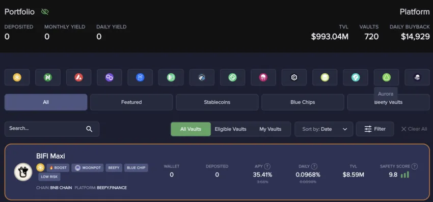 Giao diện Beefy Finance