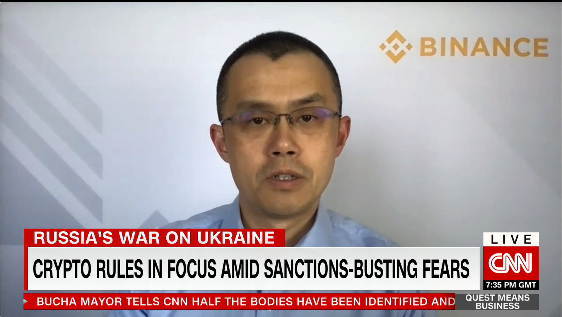 Trích dẫn phỏng vấn Changpeng Zhao trong bản tin của CNN. Nguồn: CNN