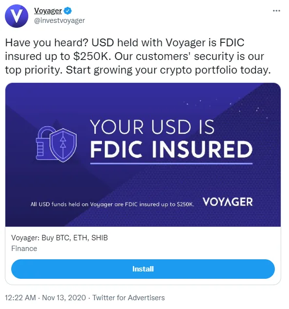 Voyager dường như lợi dụng thông tin về bảo hiểm FDIC để kêu gọi đầu tư Crypto