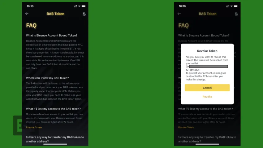 Hướng dẫn revoke BAB token