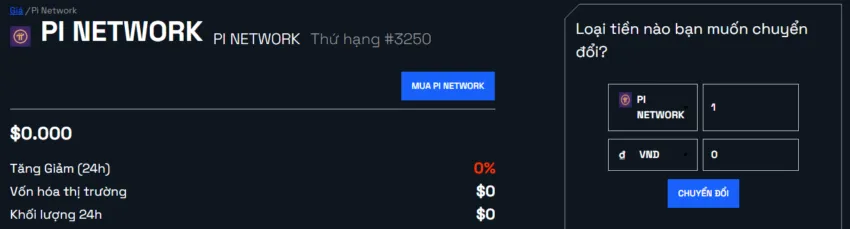Công cụ chuyển đổi giá Pi coin sang tiền Việt của BeInCrypto