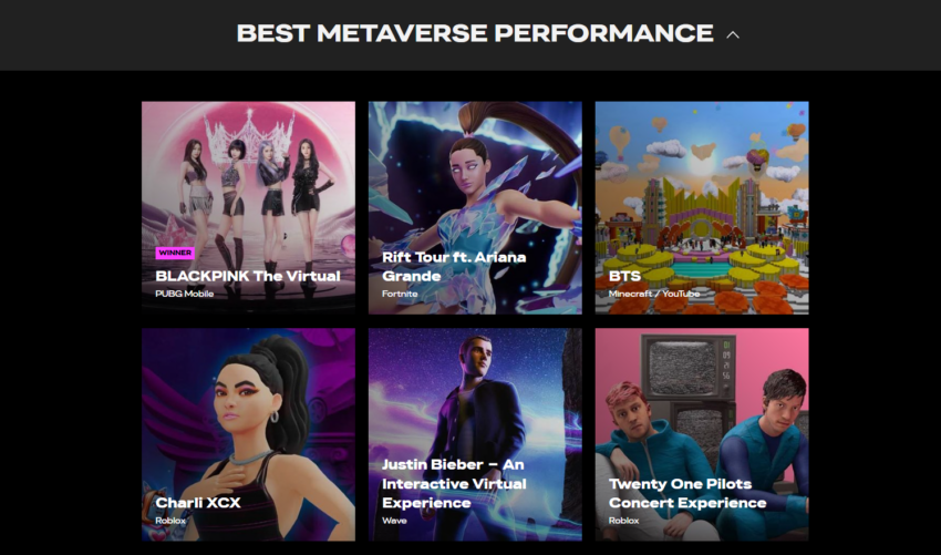 Best metaverse performance vmas