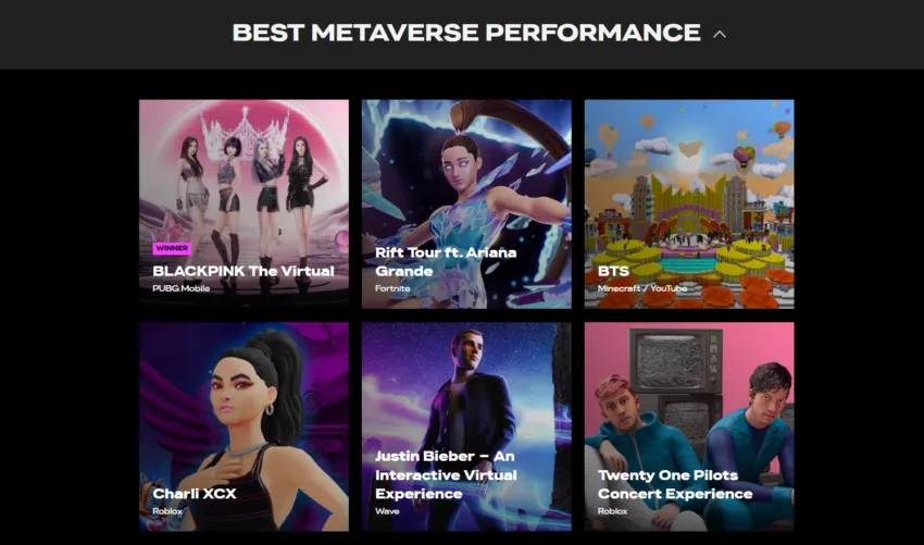 Best metaverse performance vmas