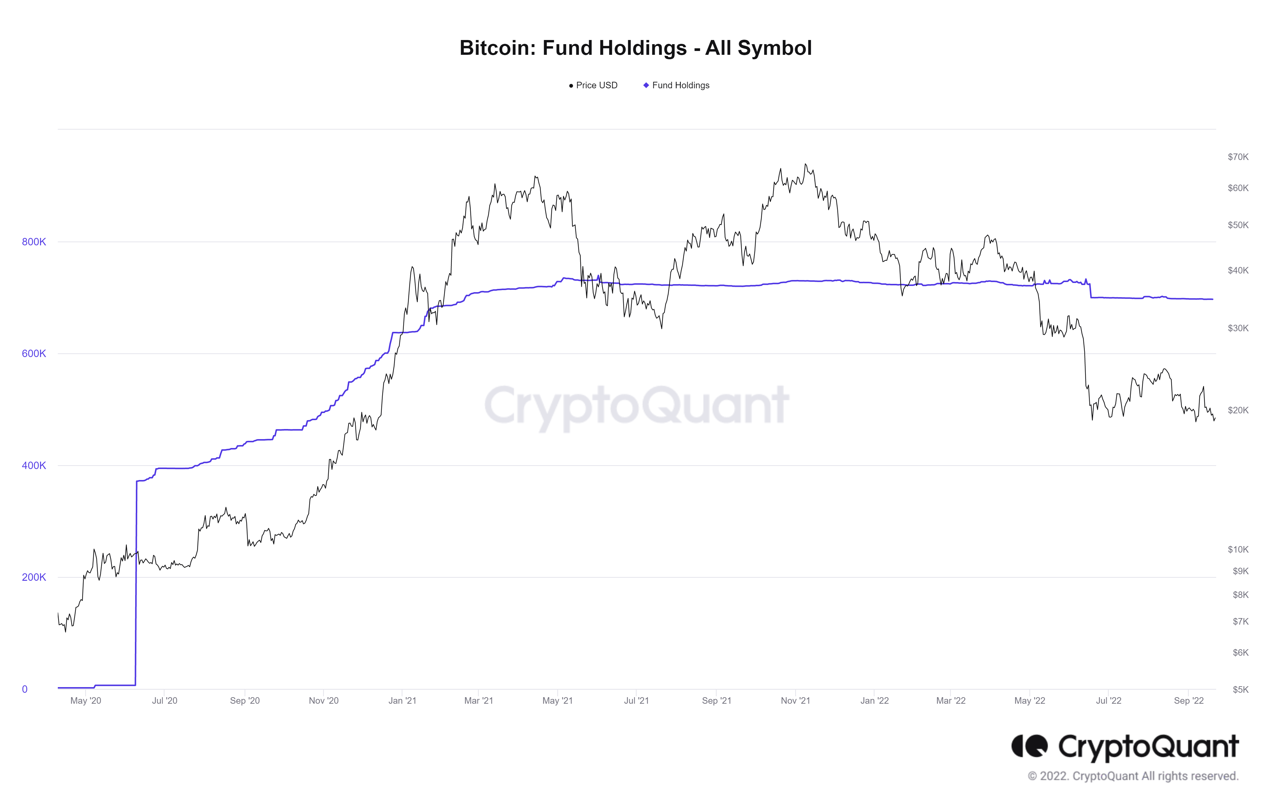 Lượng Coin các tổ chức đang nắm giữ. Nguồn: CryptoQuant.