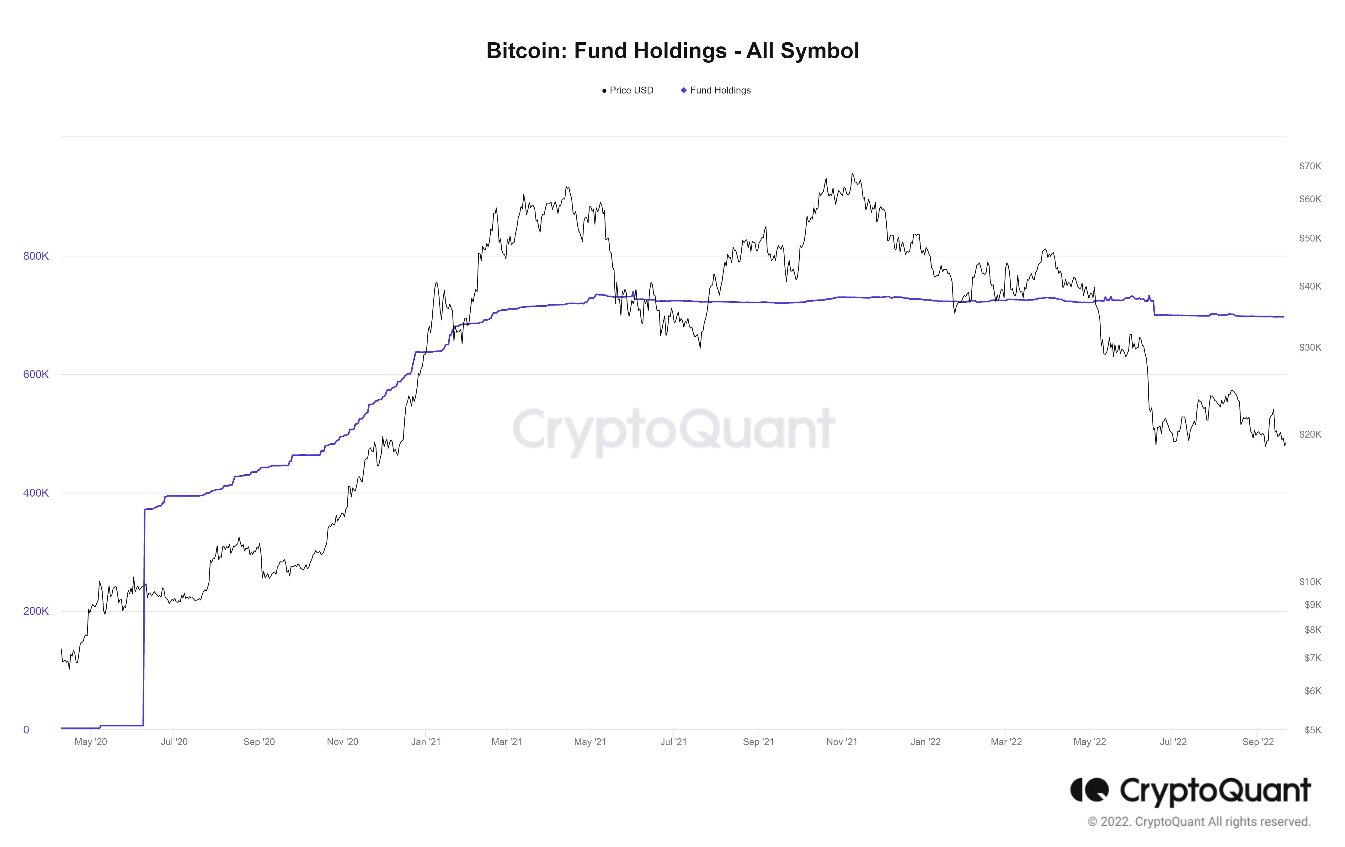 Lượng Coin các tổ chức đang nắm giữ. Nguồn: CryptoQuant.