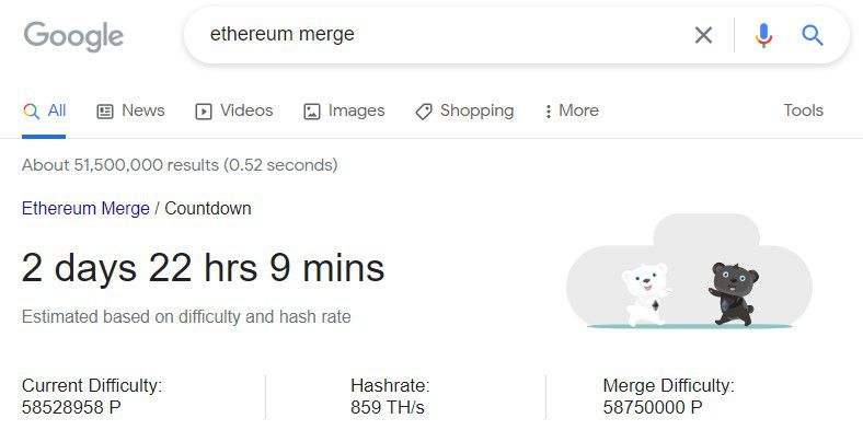 Google cho đếm ngược đến sự kiện The Merge