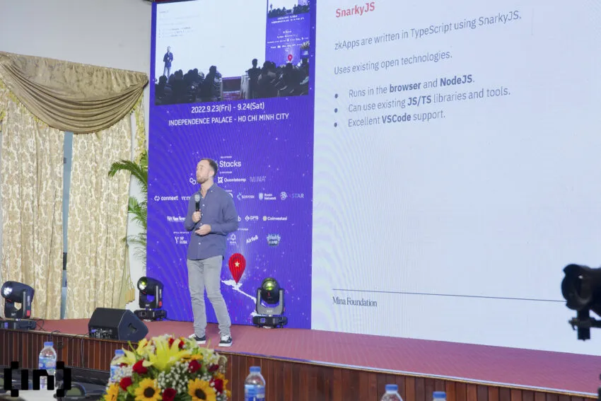 Brian McKenna, Mina Protocol tại buổi 2 sự kiện BUIDL Việt Nam 2022. Nguồn: BeinCrypto
