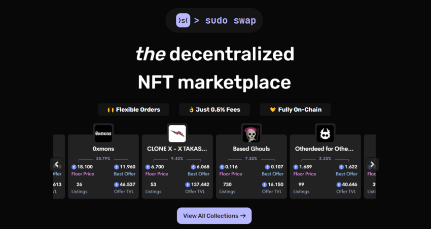 Một số bộ sưu tập trên SudoSwap