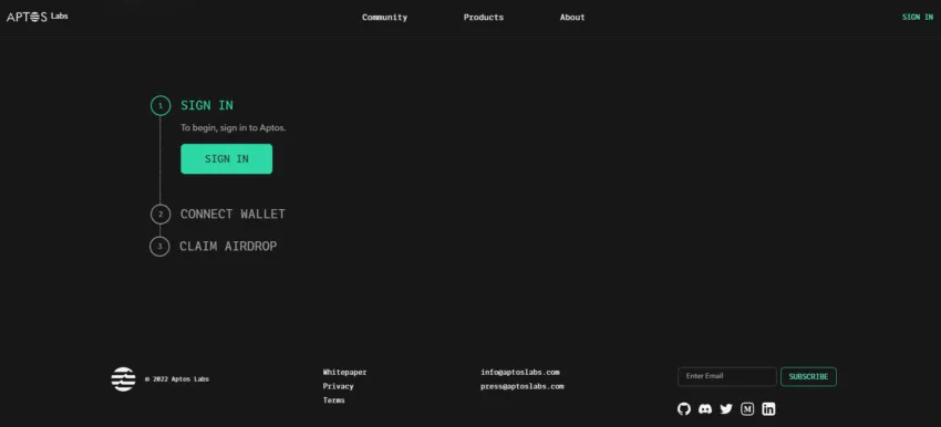 Hướng dẫn nhận Aptos airdrop