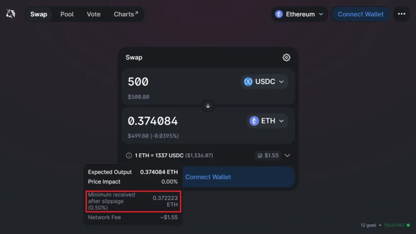 Sự trượt giá trên DEX: Uniswap