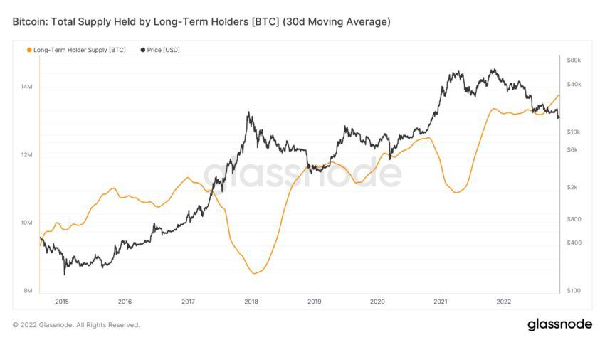 Tổng nguồn cung BTC do LTH nắm giữ theo Twitter