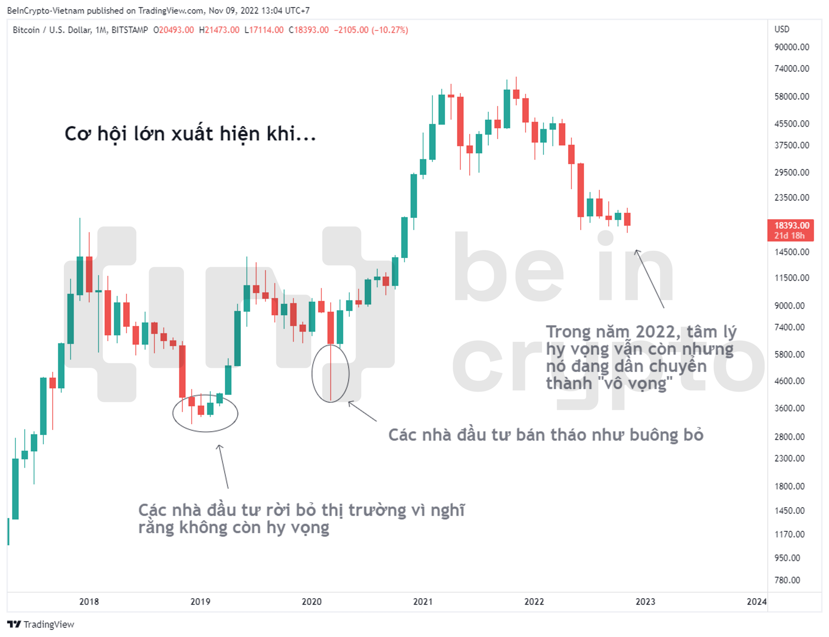 Mô típ tâm lý số đông trong thị trường Crypto. Bitcoin lập đáy mới.
