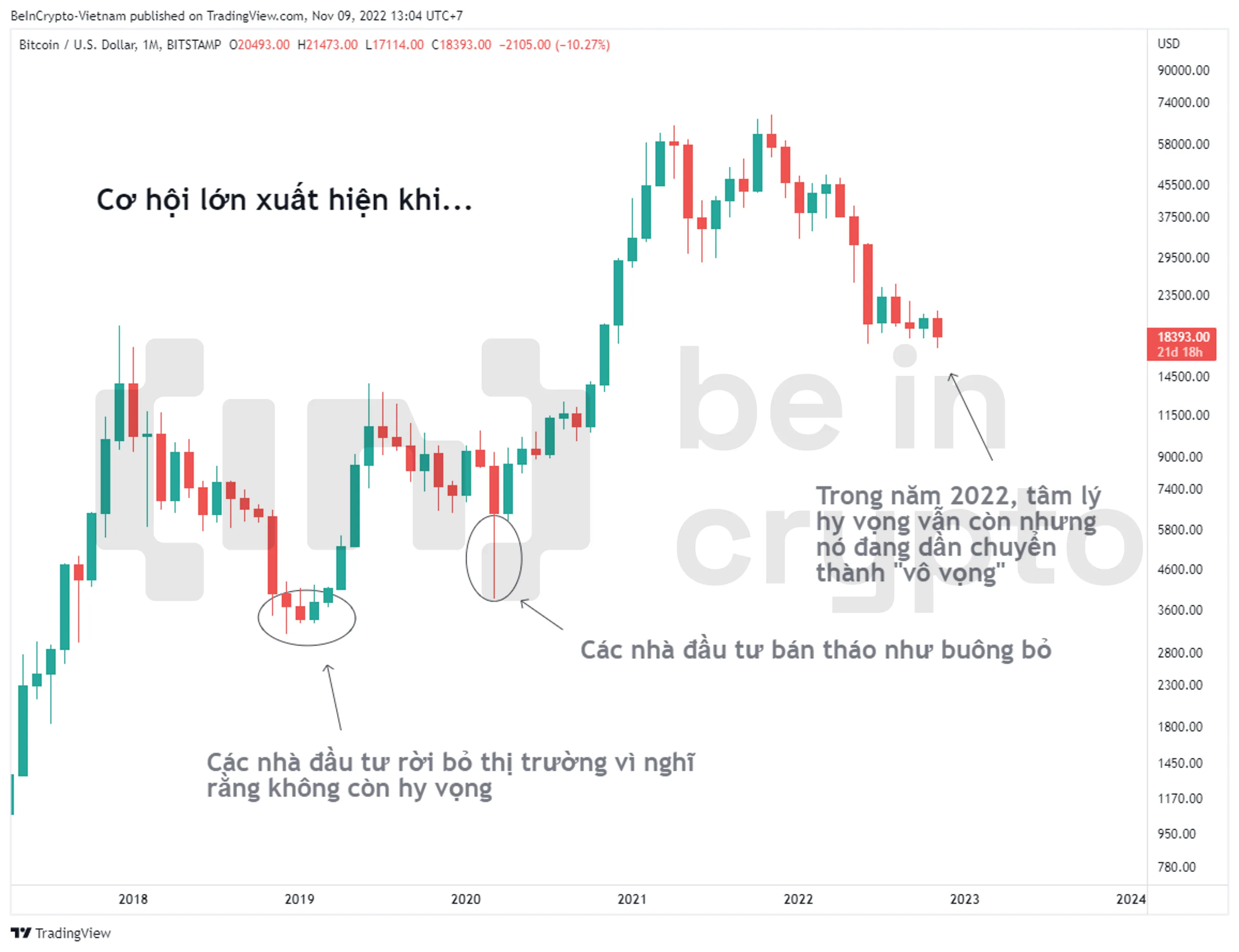 Mô típ tâm lý số đông trong thị trường Crypto. Bitcoin lập đáy mới.