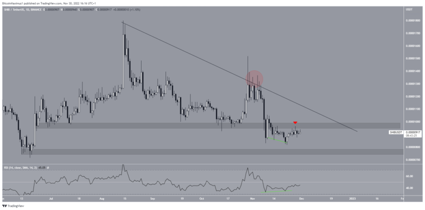 Biểu đồ hàng ngày SHIB/USDT : Nguồn: TradingView