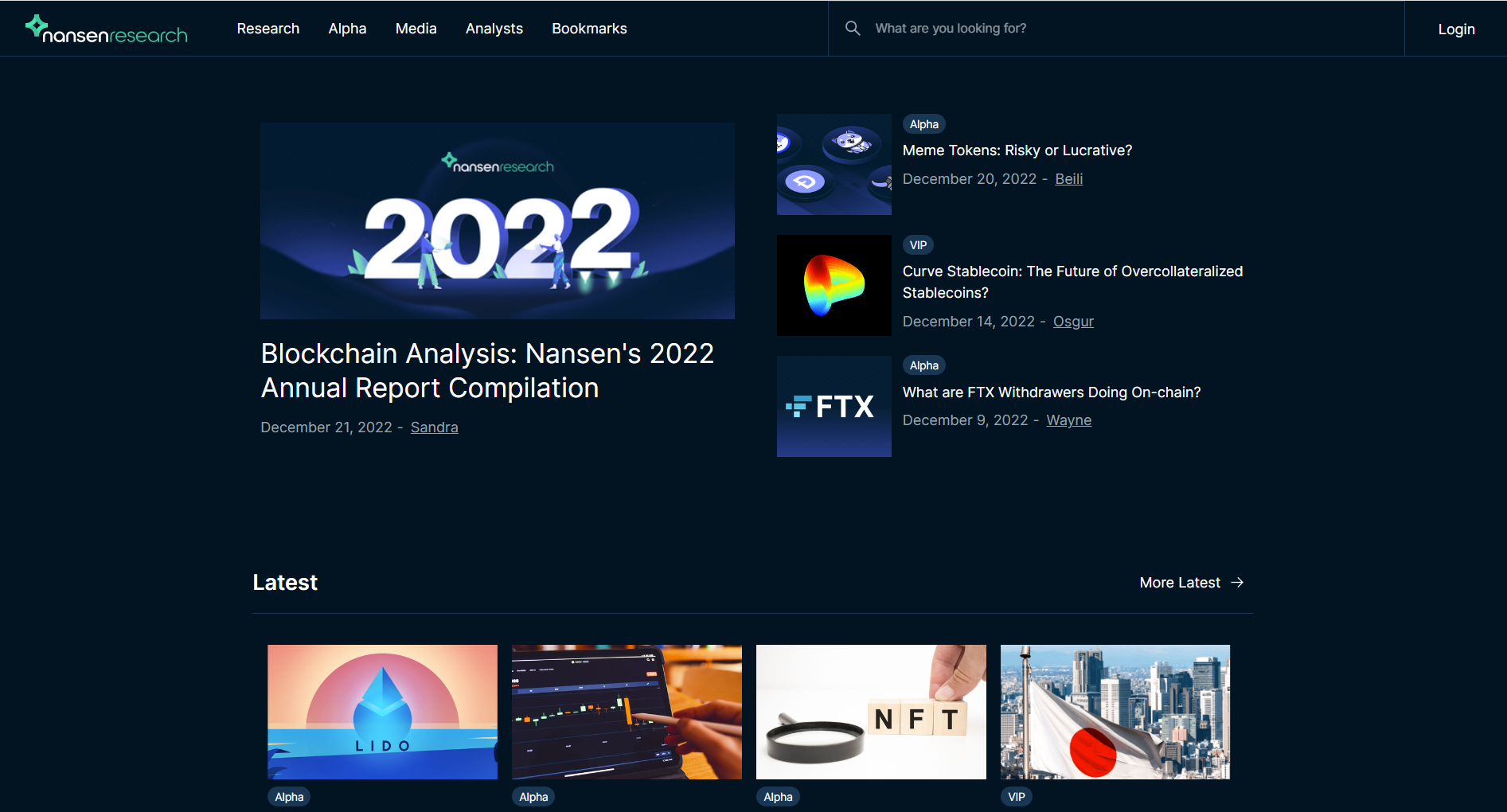 Tính năng Research Portal. Nguồn: Nansen