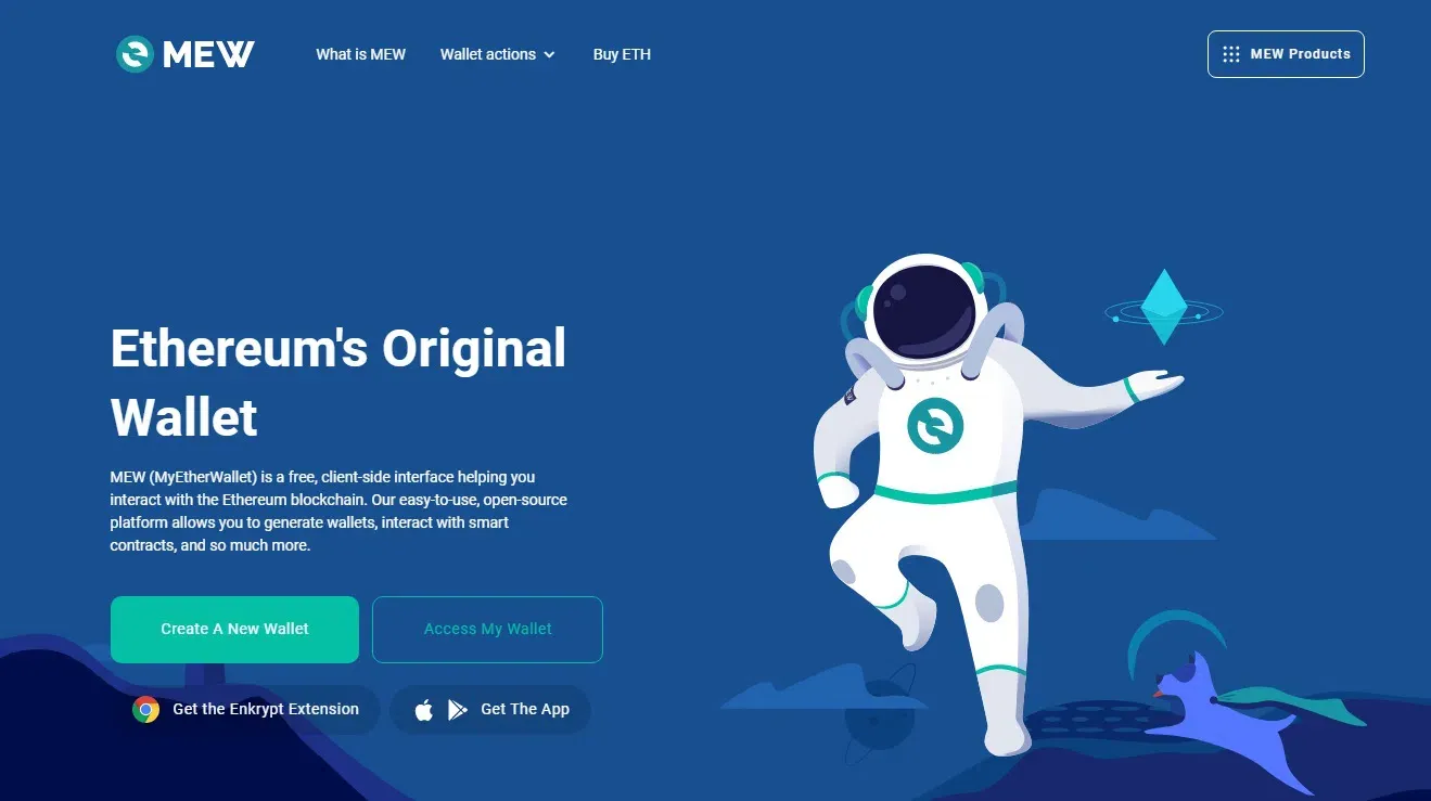 Top 5 ví non-custodial có phiên bản web - MyEtherWallet