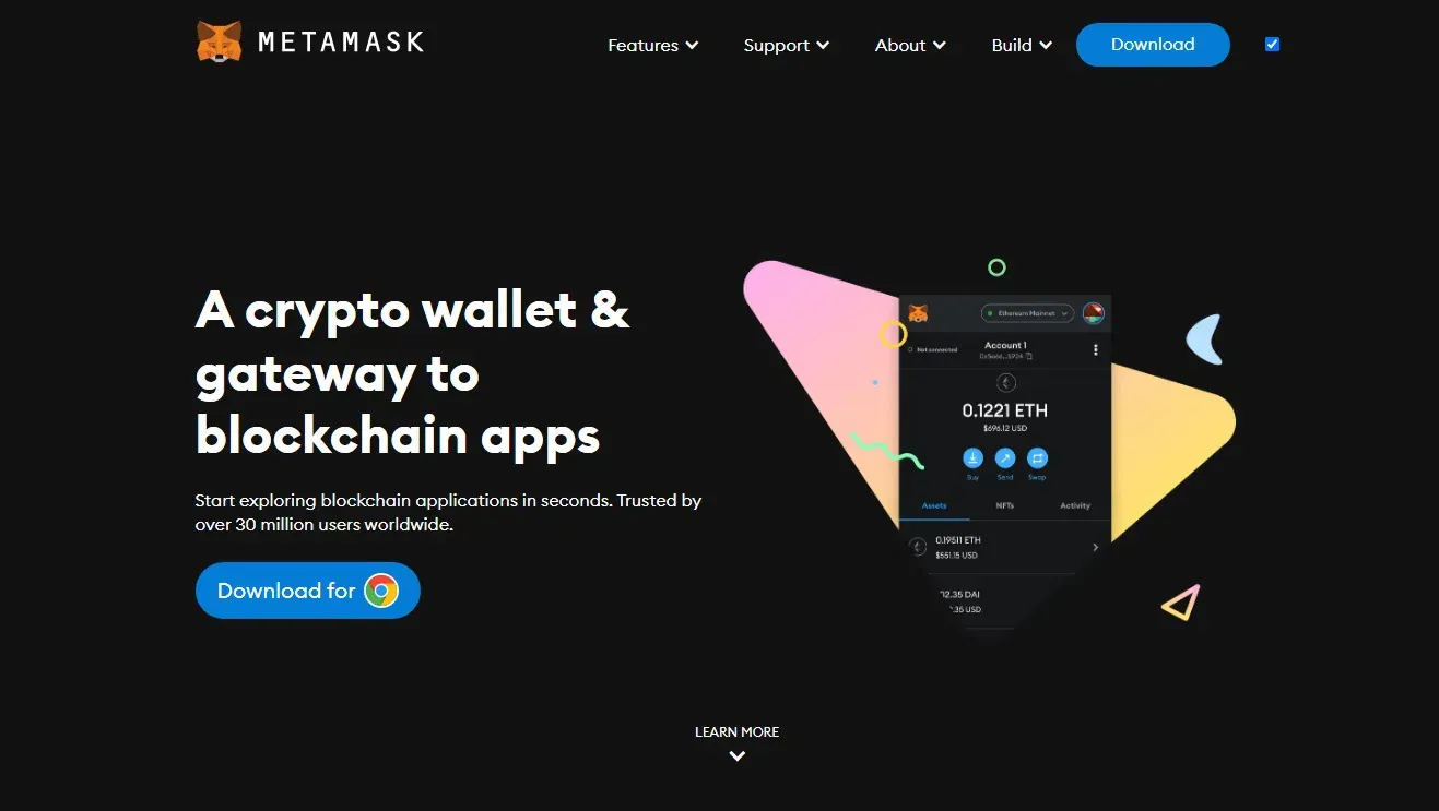 Top 5 ví non-custodial có phiên bản web - Metamask