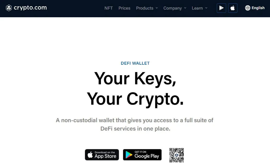 Top 5 ví non-custodial có phiên bản web - Crypto.com DeFi Wallet