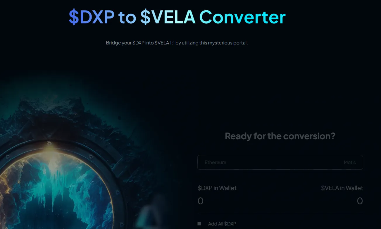 Chuyển đổi từ DXP token thành VELA token