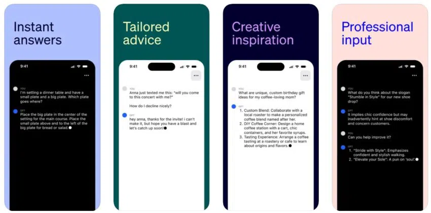 OpenAI đã phát hành một ứng dụng di động cho ChatGPT cho IOS. Ứng dụng này hiện chỉ khả dụng ở Mỹ