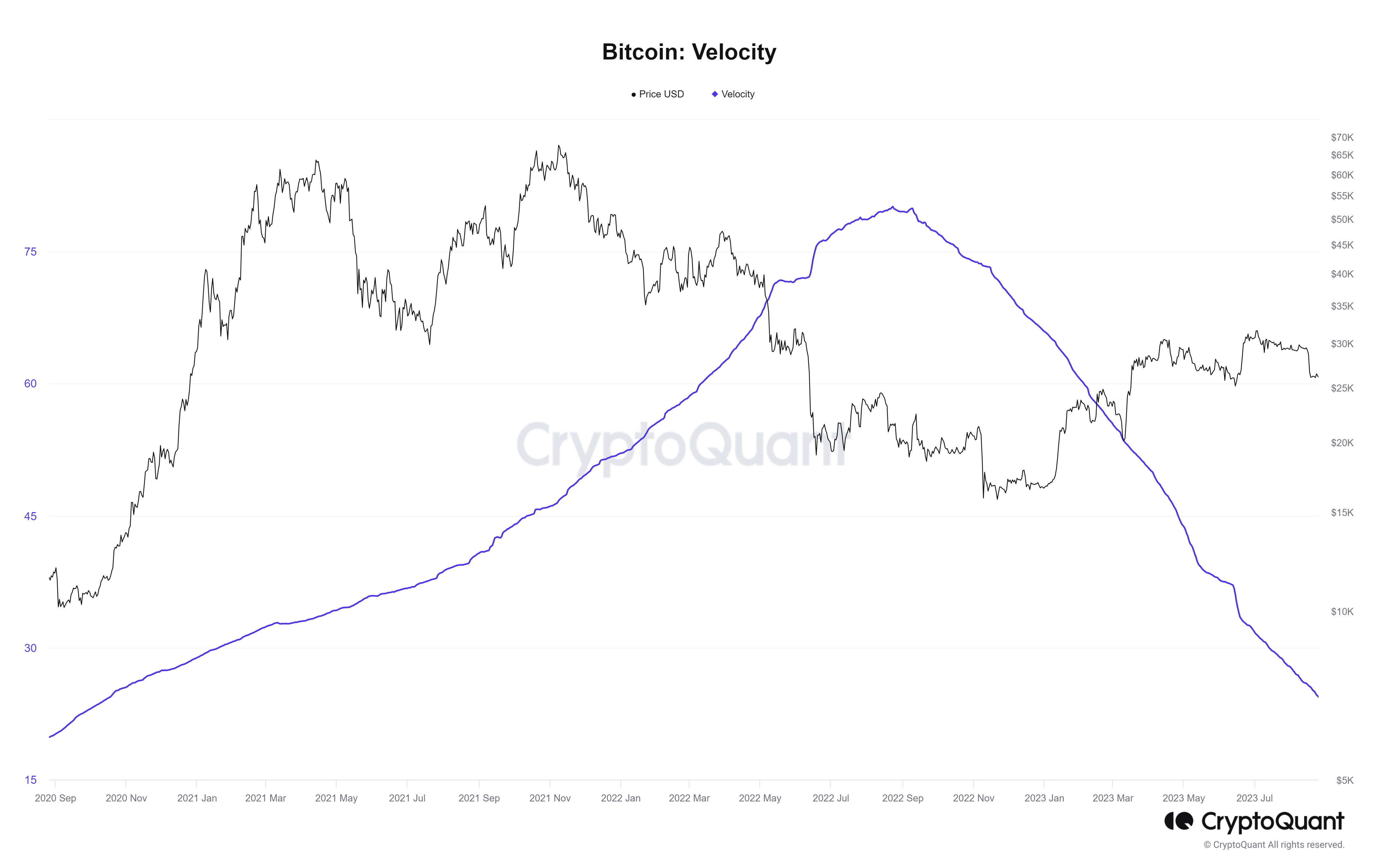 Bitcoin Velocity. Nguồn: CryptoQuant.