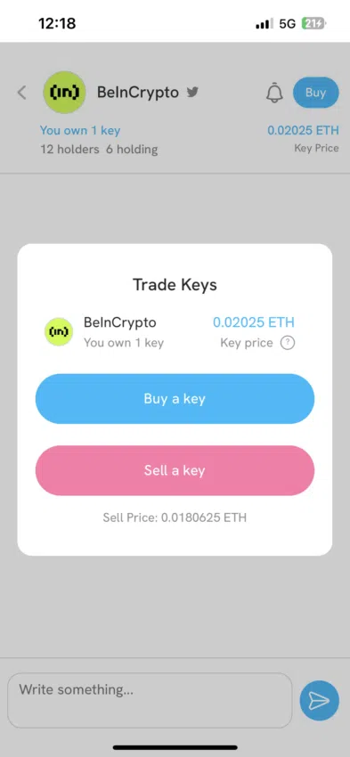BeInCrypto trên Friend.tech