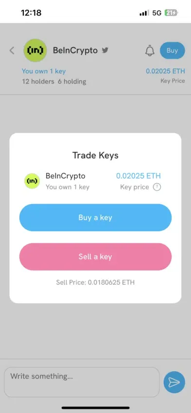 BeInCrypto trên Friend.tech