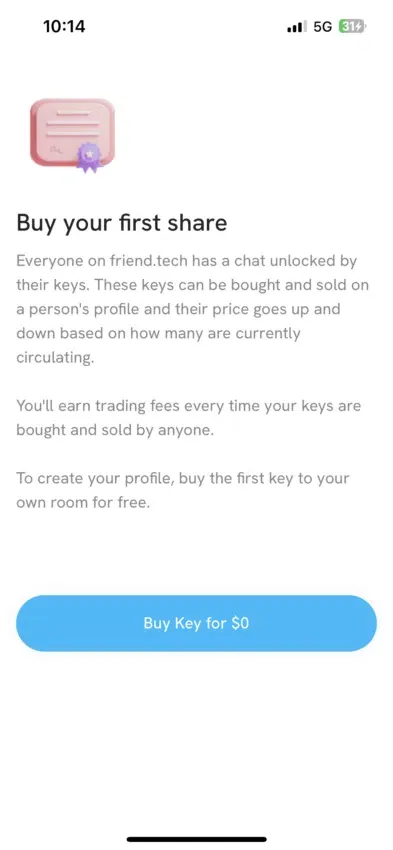 Mua khóa đầu tiên của bạn: Friend.tech