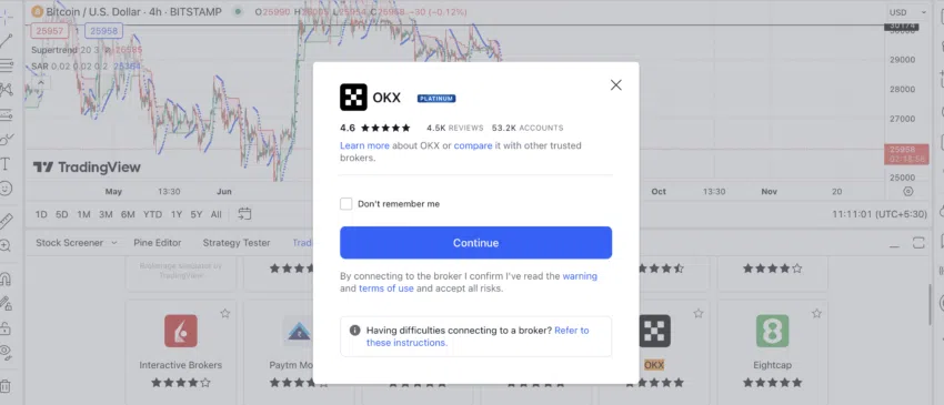Giao dịch với TradingView