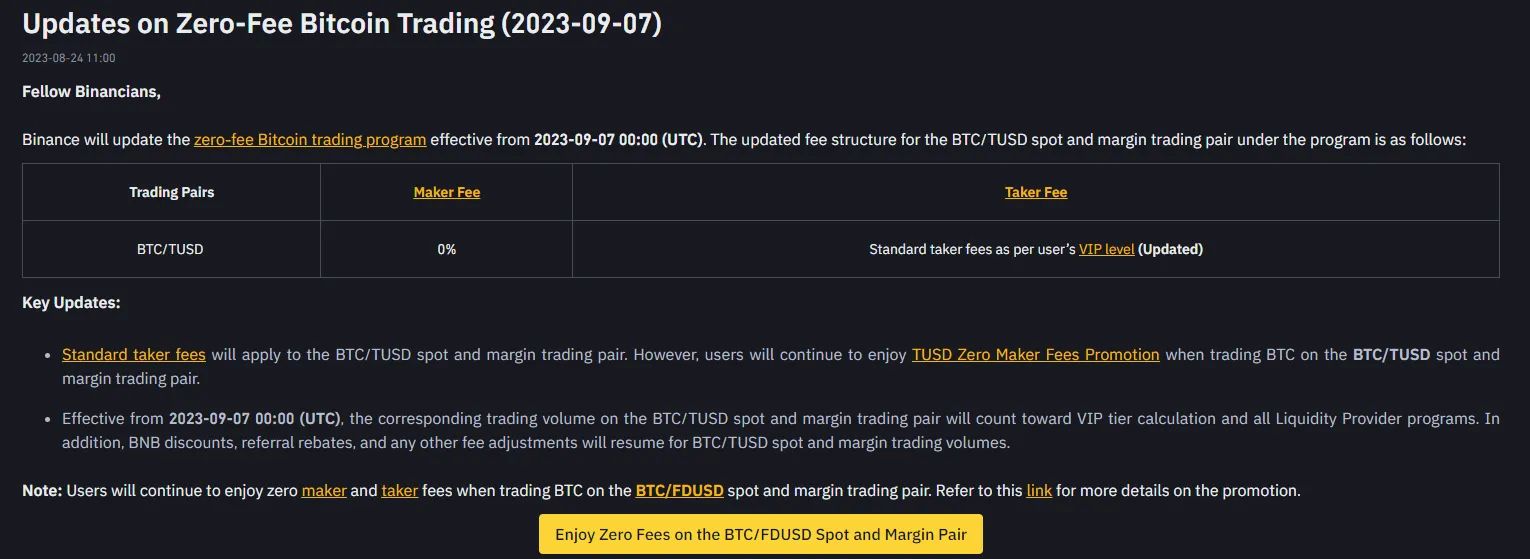 Mua Bitcoin không mất phí trên Binance