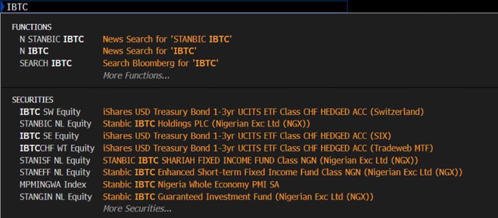 IBTC dường như đã bị xóa khỏi Bloomberg Terminal