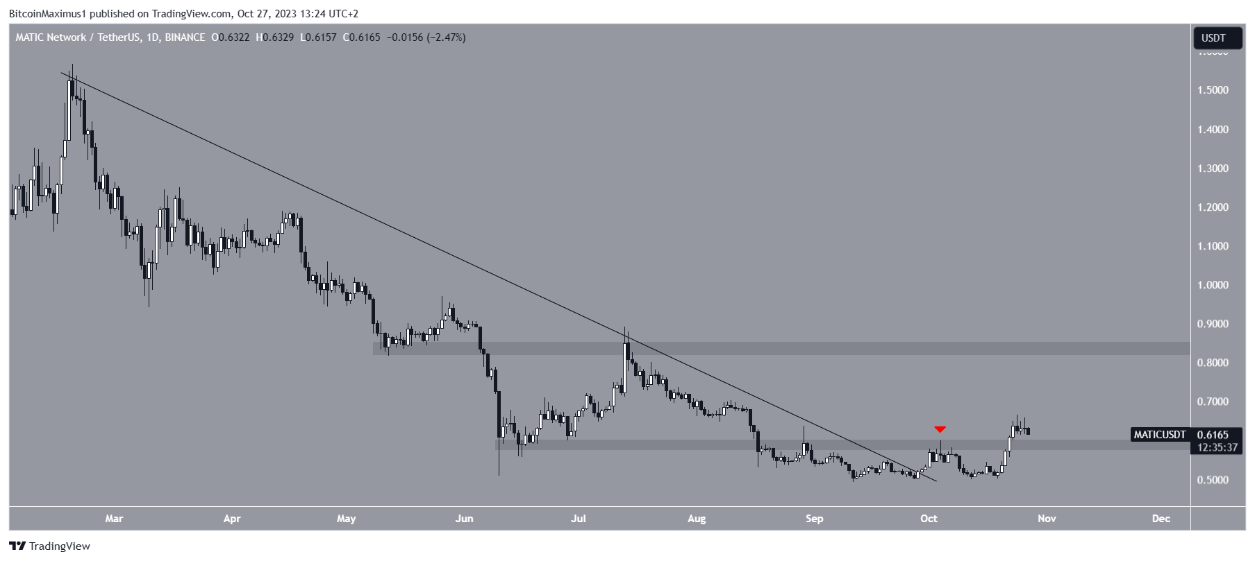 MATIC/USDT Daily Chart. Nguồn: TradingView