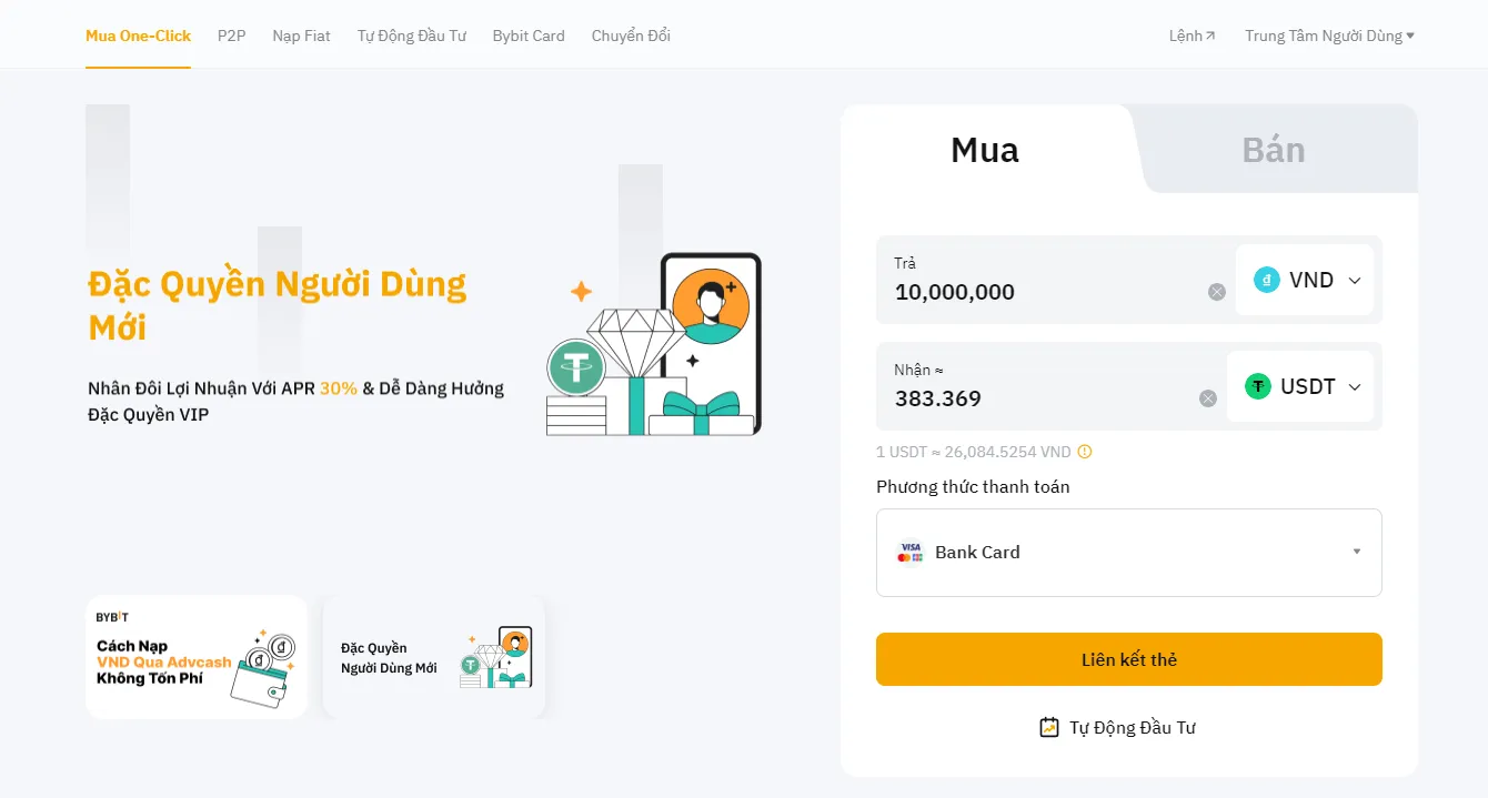 Mua Crypto trên Bybit